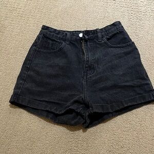 Black jean shorts. Good condition